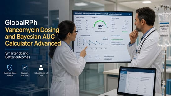 GlobalRPh Vancomycin Dosing and Bayesian AUC Advanced Calculator 1 Vaginal Symptoms