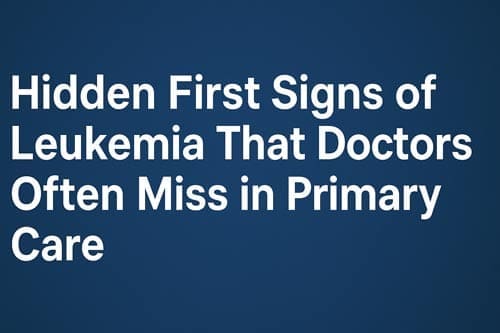 Hidden First Signs Of Leukemia